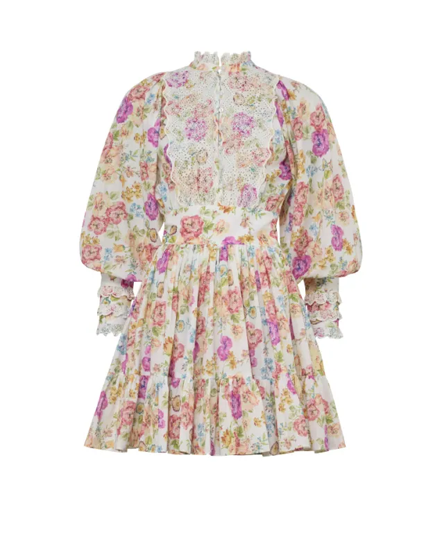 Cotton Slub Mini Dress Flora