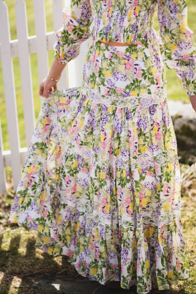 Cotton Slub Skirt Summer Lilacs