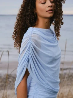 Cottuna Drapy Mesh Top Light Blue