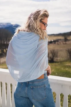 Cottuna Drapy Mesh Top Light Blue