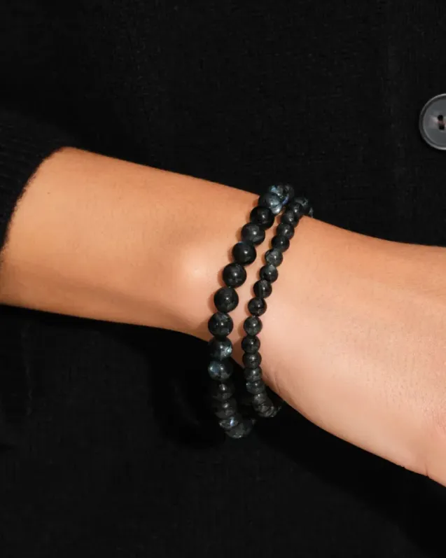 Cove Bracelet Black Larvikite
