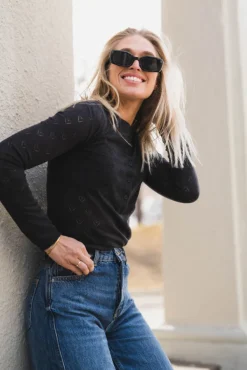 Cove Pointelle Dark Grey