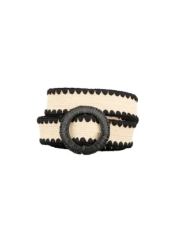 Crochet Slim Zia Belt Nature/Black