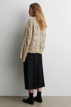 Crosette Knit Cardigan Camel