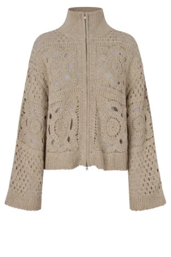 Crosette Knit Cardigan Camel