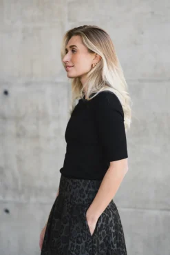 Dagna Lurex T-Shirt Black Glitter