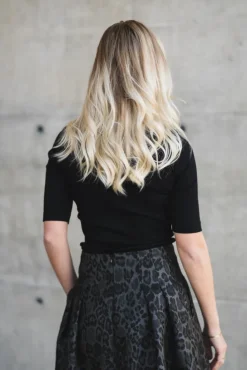 Dagna Lurex T-Shirt Black Glitter
