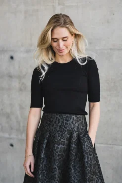Dagna Lurex T-Shirt Black Glitter
