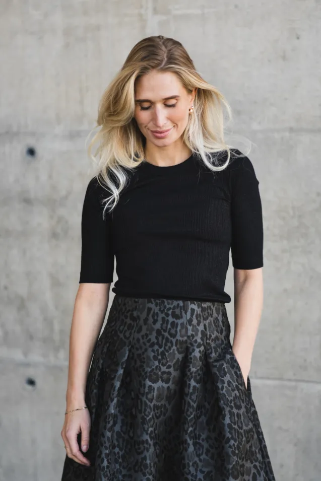 Dagna Lurex T-Shirt Black Glitter