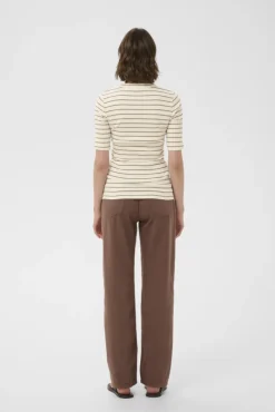 Dagna Striped T-Shirt Vanilla/Coffee Quartz Stripe