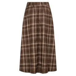 Dagny Anya Check Pleat Skirt Brown
