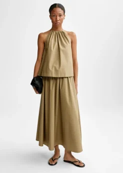 Daija Poplin Skirt Wood