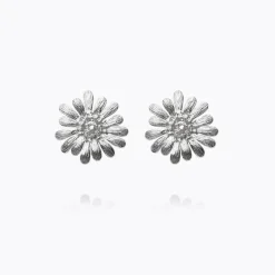 Daisy Earrings Rhodium Crystal