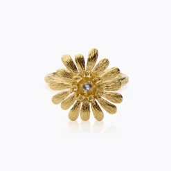 Daisy Ring Gold Crystal