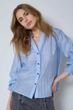 Dally Dot V-Shirt Pale Blue