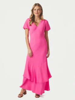 Dariah Structure Solid Dress Pink