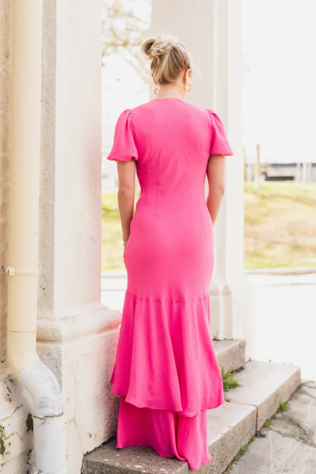 Dariah Structure Solid Dress Pink