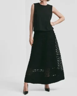 Decorated Maxi Skirt Black