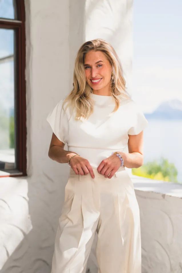 Demi Top Pearl White