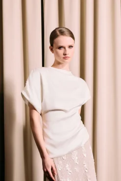 Demi Top Pearl White