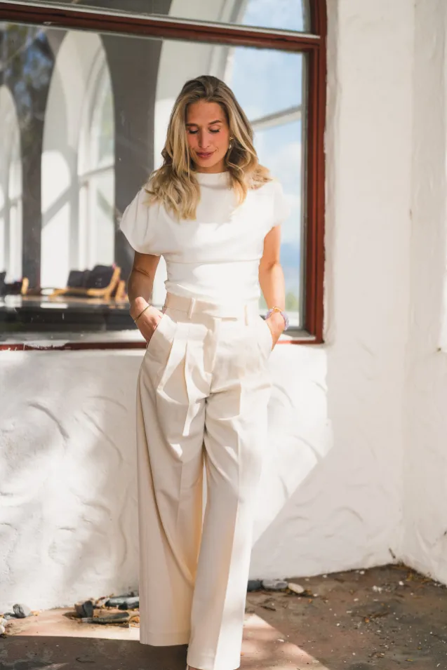 Demi Top Pearl White