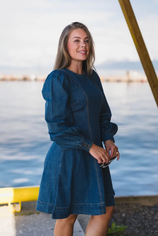 Denim Fitted Dress French Blue