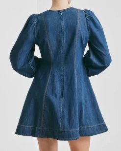 Denim Fitted Dress French Blue