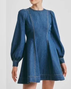 Denim Fitted Dress French Blue