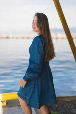 Denim Fitted Dress French Blue
