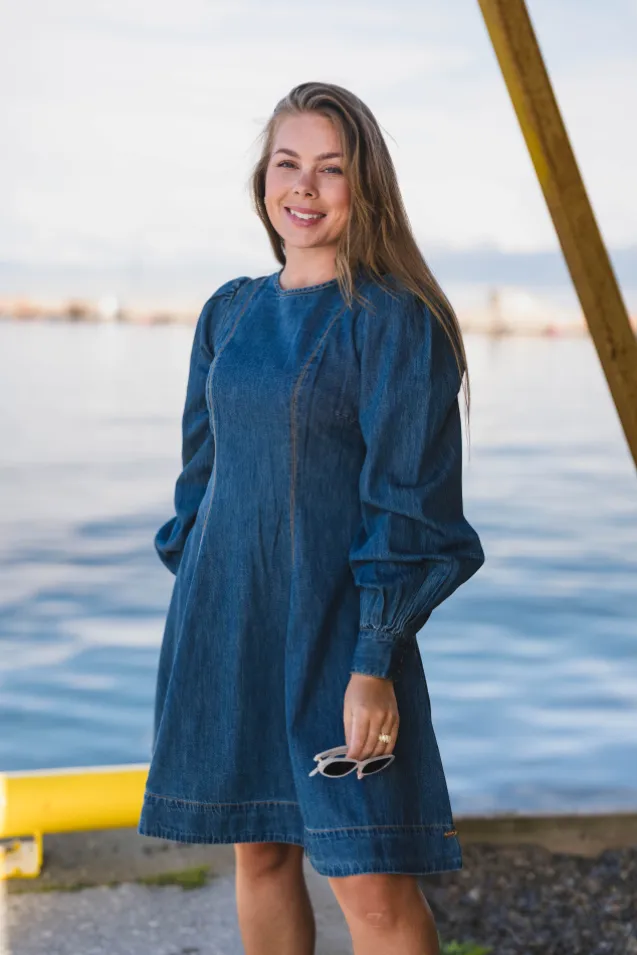 Denim Fitted Dress French Blue