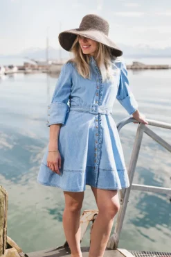 Denim Mini Dress Light Blue