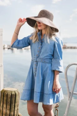 Denim Mini Dress Light Blue