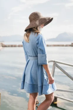 Denim Mini Dress Light Blue