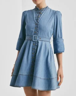 Denim Mini Dress Light Blue