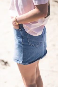 Denim Mini Skirt Light Blue