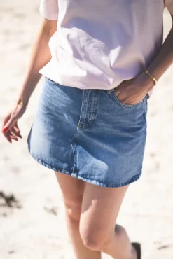 Denim Mini Skirt Light Blue