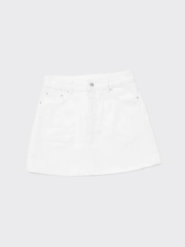 Denim Mini Skirt White