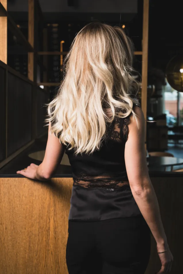 Desire Lace Trimmed Cut Out Top Black