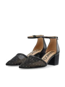 Devived Pump Mesh Black Rhinestone