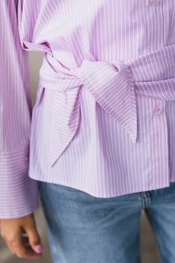 Dita Scarf Stripe Shirt Light Pink