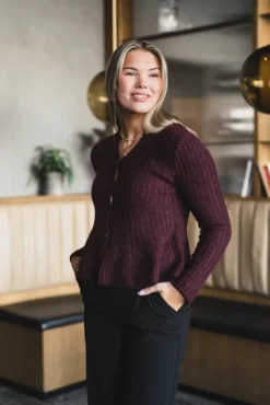 Dolly LS Knit Cardigan Port Royale