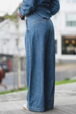 Dophina Wide Pants Washed Medium Blue