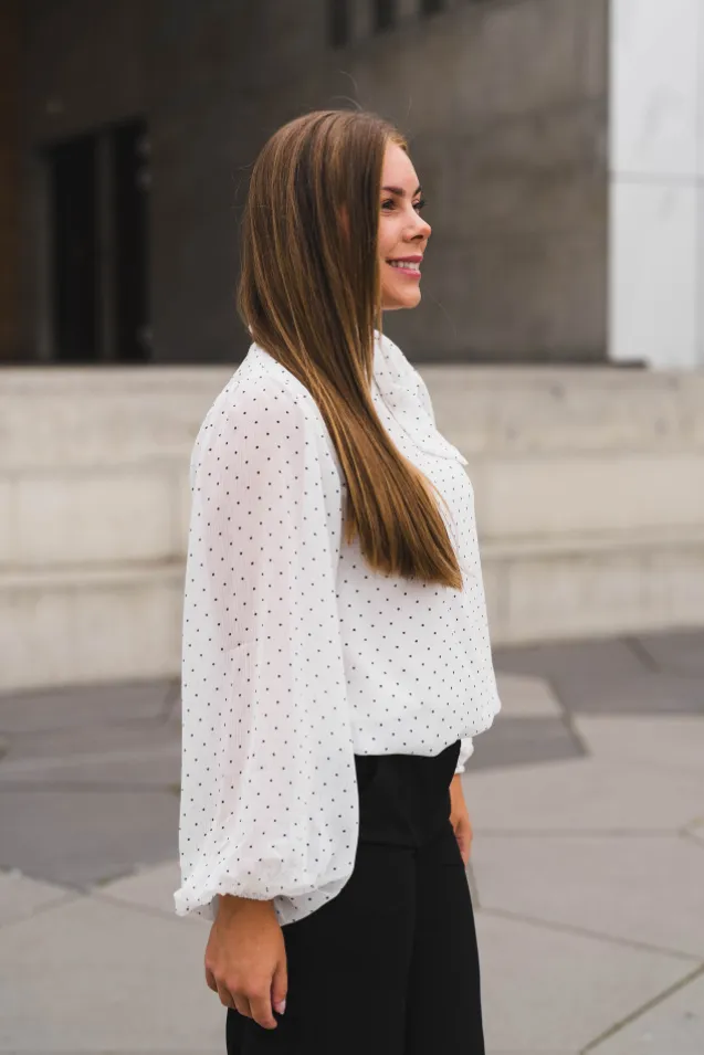 Dorellie Dot Blouse Offwhite