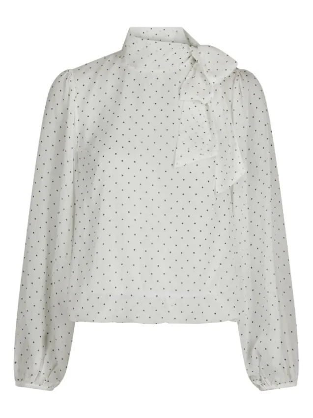 Dorellie Dot Blouse Offwhite