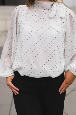 Dorellie Dot Blouse Offwhite
