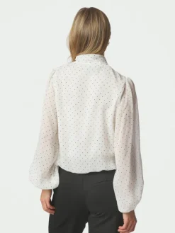 Dorellie Dot Blouse Offwhite