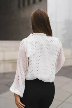 Dorellie Dot Blouse Offwhite