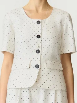 Dotly SS Blazer Star White W. Black Dots