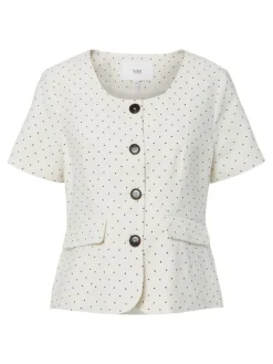 Dotly SS Blazer Star White W. Black Dots