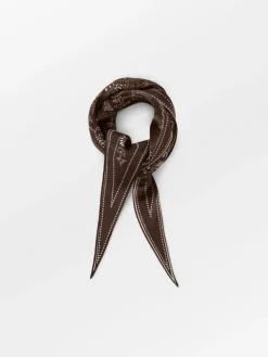 Dotted Flora Diamond Scarf Hot Fudge Brown